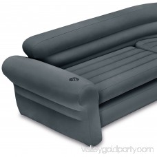 Intex Inflatable Portable Indoor Corner Couch Sectional Sofa w/ Cupholders, Gray